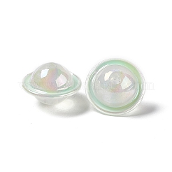 UVメッキレインボー虹色アクリルビーズ  惑星  アクアマリン  22.5x15mm  穴：3.5mm&nbsp;PACR-M003-11I