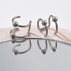 304 Edelstahl 2-reihige runde Nasenclips&nbsp;AJEW-A062-02P
