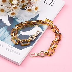 透明アクリルとccbプラスチックチェーンバッグハンドル  合金スプリングゲートリングとスイベルクラスプ付き  バッグストラップ用交換アクセサリー用  シャンパンイエロー  45.5cm&nbsp;AJEW-BA00080