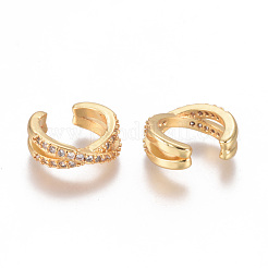 Серьги-манжеты с цирконом из позолоченной латуни EJEW-L244-18G