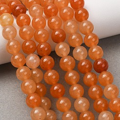 天然石レッドアベンチュリンビーズ連売り  ラウンド  8mm  穴：1mm  15~16インチ&nbsp;X-GSR023