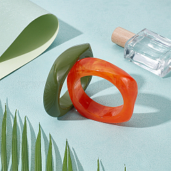 2шт. двухцветные акриловые браслеты&nbsp;BJEW-UN0001-81B