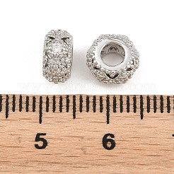 Laiton micro pavé de perles de zircone cubique claires&nbsp;KK-H292-13P