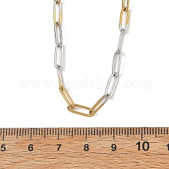 Colliers à chaîne trombone en laiton bicolore de 3.5 mm&nbsp;NJEW-JN06545