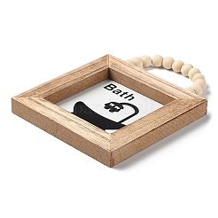 Деревянные квадратные настенные подвесные украшения HJEW-Z004-01A