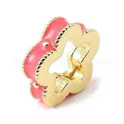 Perline distanziatrici a forma di fiore in smalto ottone&nbsp;KK-CBAF2EC-02G