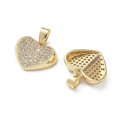 Pendentifs en laiton micro pavé de zircone cubique transparent pour la saint-valentin&nbsp;KK-A299-18G