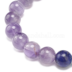 Stretch-Armband mit natürlichen Amethyst-Rechtecken und gemischten Steinperlen&nbsp;BJEW-JB08981-02