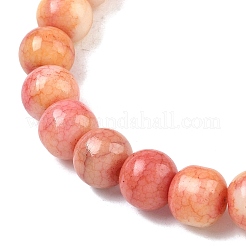 Braccialetti elasticizzati da donna con perline di vetro craquelé opaco da 10 mm&nbsp;BJEW-PH01823-06