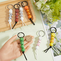 7 Stück 7 Farben Holzschlüsselanhänger&nbsp;KEYC-SP0001-08