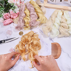 4 Stück Puppenhaare aus Hochtemperaturfaser in 4 Farben&nbsp;DIY-GL0006-24A