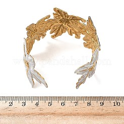 Браслеты-манжеты из нержавеющей стали 304 с эмалью для женщин&nbsp;BJEW-F518-06G