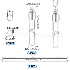 DIY-Sets zur Herstellung von Halsketten mit Anhänger aus Glasröhren und Sanduhrflaschen&nbsp;DIY-UN0006-22