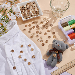 200 шт. 10 стиля 2-дырочных натуральных кокосовых пуговиц DIY-GA0008-28