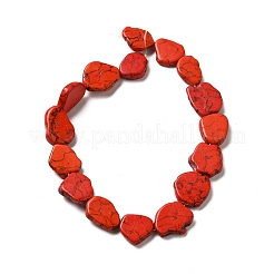 Нити из синтетических бирюзовых бусин G-E594-25E