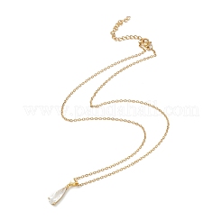 Ожерелье с кулоном в форме слезы из прозрачного кубического циркония NJEW-O125-60G