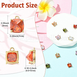 10 шт. 5 цвета латунные подвески с микропаве и кубическим цирконием&nbsp;KK-CJ0003-71