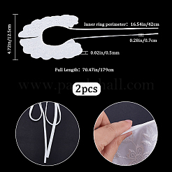 Съемные женские ложные воротники с вышивкой из полиэстера AJEW-WH0348-51