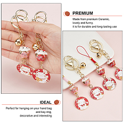 4 шт. 4 стиля фарфоровая подвеска в виде кошки удачи украшения и брелоки KEYC-OC0001-41
