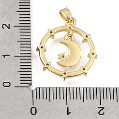 Pendenti in zirconi cubici trasparenti in micro pavè di ottone&nbsp;KK-C263-16G