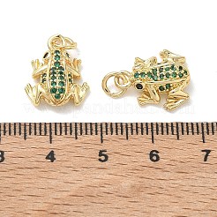 Ciondoli in ottone con micro pavé di zirconi verdi&nbsp;KK-T085-21D-G