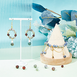 360шт 12 стиля бусины из натуральных смешанных драгоценных камней G-NB0004-09