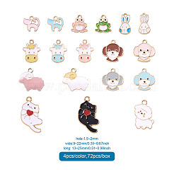 72pcs 18 pendentifs en émail en alliage de style&nbsp;ENAM-CW0001-10