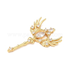 Pendenti in zirconi cubici trasparenti in micro pavè di ottone&nbsp;KK-H526-04A-G
