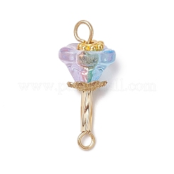 Подвески-соединители в виде цветка из гальванического стекла и сплава PALLOY-JF03614-01