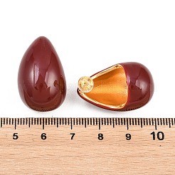 Orecchini a bottone in ottone smaltato&nbsp;EJEW-E615-01G