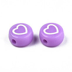 Непрозрачные разноцветные акриловые бусины X-MACR-T038-11