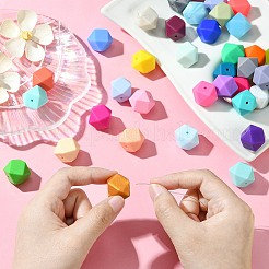 Шестигранные фокальные бусины из пищевого силикона SIL-CJC0005-07