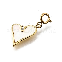 Подвеска в форме сердца из нержавеющей стали 304 со стразами STAS-H202-03G