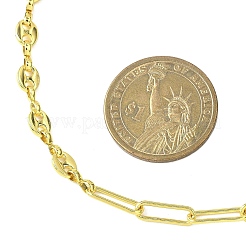 Латунные цепочки-скрепки с кофейными зернами NJEW-JN05578