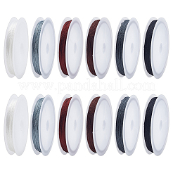 12 рулон 6-х цветной полиэстеровой круглой нити&nbsp;OCOR-PH0005-25B