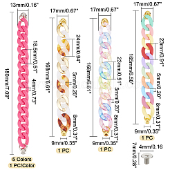 8 шт. 8 стиля акриловой цепочки для брелоков своими руками&nbsp;HJEW-PH0001-11