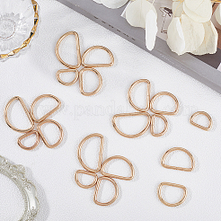 40 шт. 4 стиля железных D-образных колец IFIN-SP0001-22LG