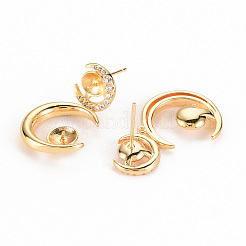 Серьги из латуни с микропейвом и прозрачным фианитом&nbsp;KK-S356-253-NF