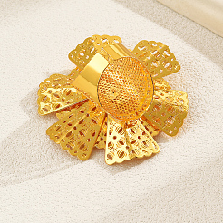 Элегантное полое цветочное железное кольцо-манжета для женщин PY5913