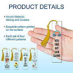 4 комплект акриловых закладок-подвесок ко Дню учителя&nbsp;DIY-GL0004-27A