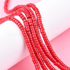 Синтетических нитей бирюзовые бусы&nbsp;TURQ-G110-4x2mm-01