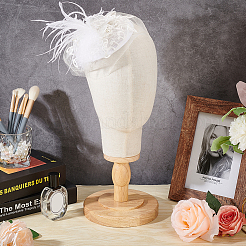 Держатель для шляпы с манекеном из льняной ткани с деревянной основой&nbsp;FIND-WH0152-232