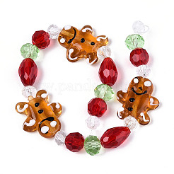 Рождественские бусины ручной работы лэмпворк нити LAMP-N028-09