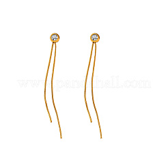 Ohrringe mit Quaste aus Edelstahl 304 und Zirkonia&nbsp;WGD0BF9-01