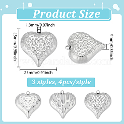 12 шт. 3 стиля подвески из нержавеющей стали 304&nbsp;STAS-PH0006-80