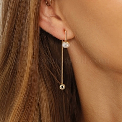 925 серебряная круглая серьга-гвоздик с кисточками EJEW-D326-03G