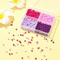 800шт 4 цвета краски для выпечки стеклянные круглые бусины SEED-FS0001-21A