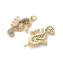 Pendentifs avec zircon cubiques à micro-pavés en laiton&nbsp;KK-D502-26J-G