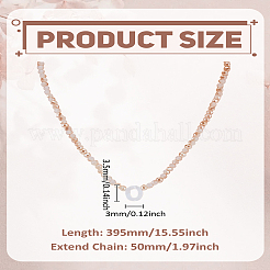 1 collana di perline di vetro rondelle&nbsp;NJEW-LP0007-23O