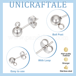 Фурнитура для сережек-гвоздиков из нержавеющей стали 304 STAS-UN0015-57B